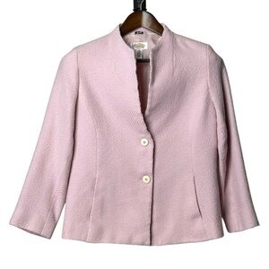 Vintage Talbots Size 10 Baby Pink Italian Fabric Wool Blazer Feminine Barbie